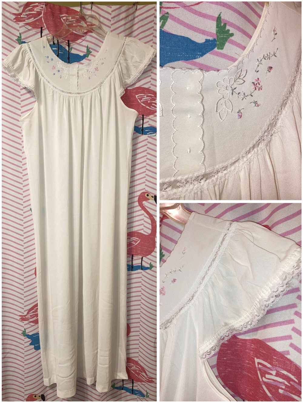 Vintage JC Penny Embroidered Granny Nightgown